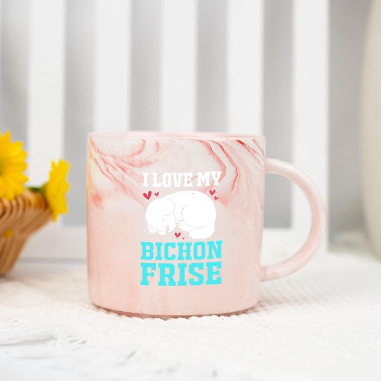Dog Owner Pet Lover I Love My Bichon Frise Marble Mugs