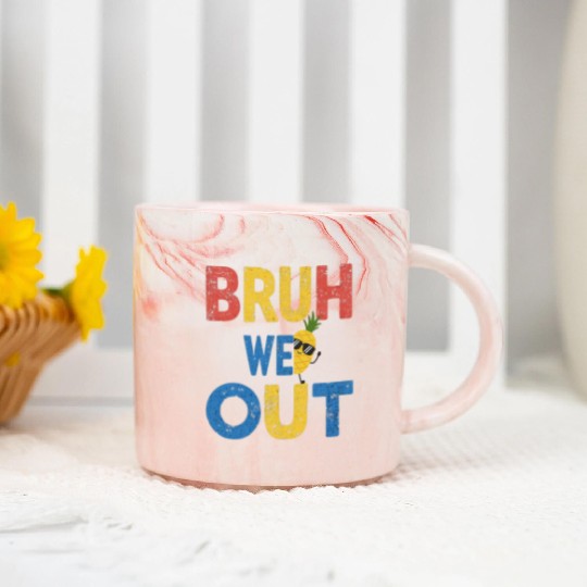 Bruh We Out Teachers Congratulations Marble Mugs