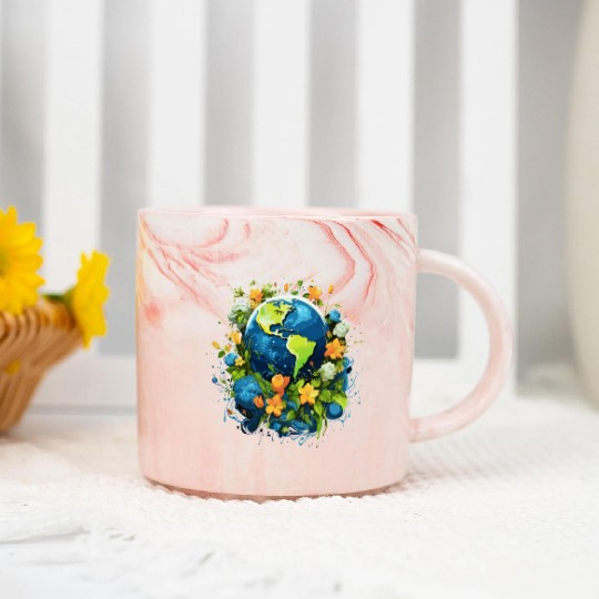 Respect Your Mother Earth Day Save Our Planet Marble Mugs