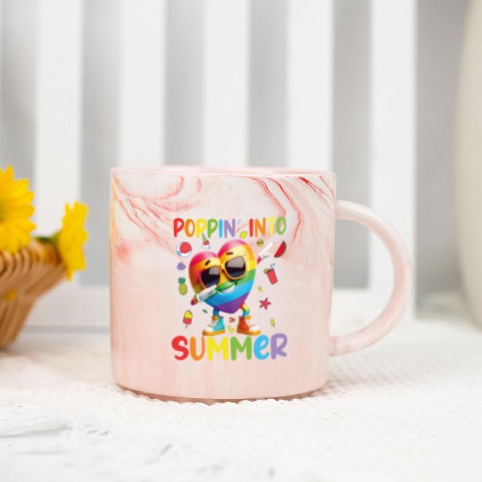 hello teacher Happy day preschool summer student Marble Mugs