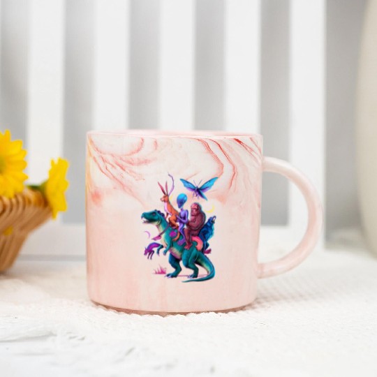 Cryptozoology Cryptid Bigfoot Jackalope Mothman Marble Mugs