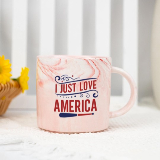 I Just Love America Marble Mugs