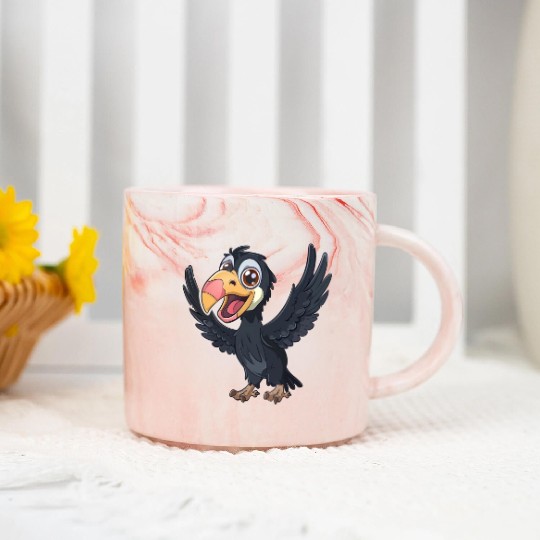 Joyful California Condor Cartoon Character Marble Mugs