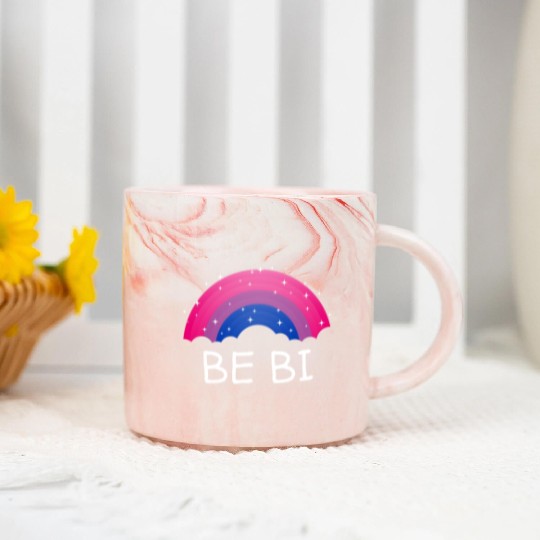Be Bi Bisexual LGBTQ Bi Pride LGBT Sayings Pride M Marble Mugs