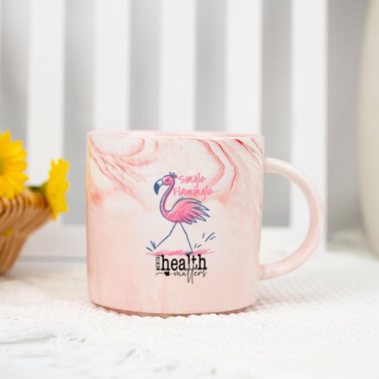 Single Flamingle Mental Health Matters Marble Mugs