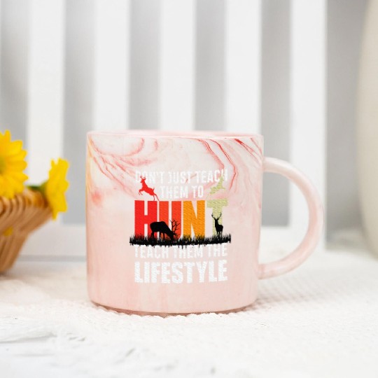 Camo US Flag Deer Elk Buck Camoflage Hunting Marble Mugs