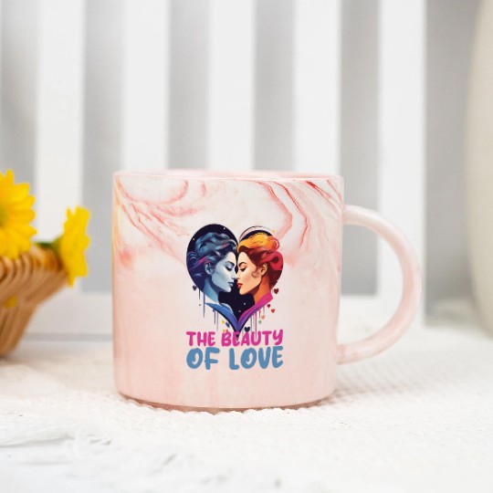 THE BEAUTY OF LOVE, TWO LESBIAN WOMEN KISSING Marble Mugs