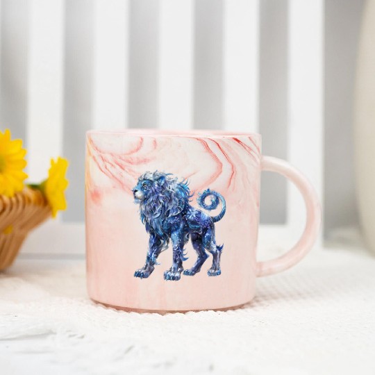 Celestial Lion Images, Mystical Lion, Night sky Marble Mugs