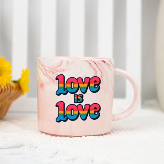 Love is Love: Celebrate Pride and Unity Marble Mugs