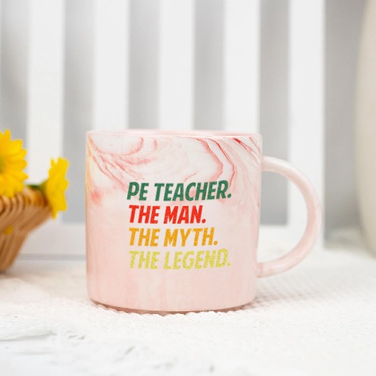 Cool PE Teacher Art Physical Education Teacher Marble Mugs