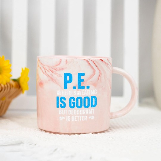 PE Teacher Art Gym Teacher Appreciation Marble Mugs