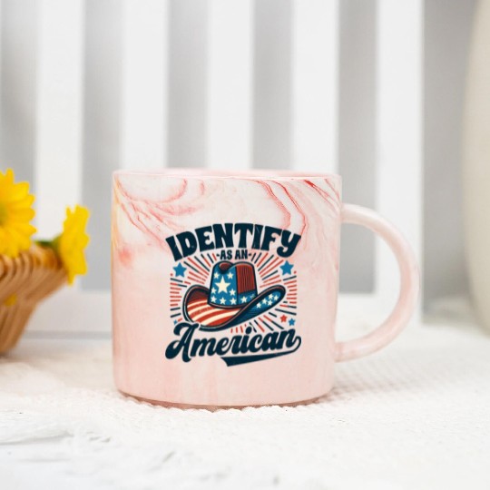 I Identify as an American Proud US American Cowboy Marble Mugs