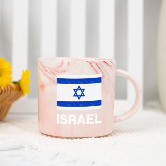 Israel Flag Marble Mugs