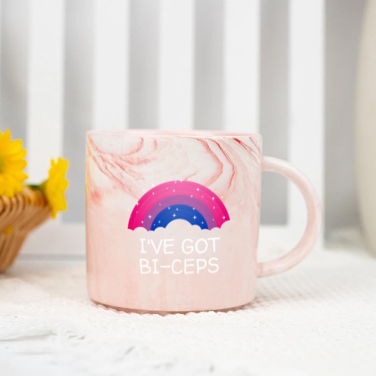 Ive Got Bi Ceps Bisexual LGBTQ Bi Pride LGBT Worko Marble Mugs