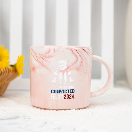 Yes I'm Voting Convicted Felon 2024 Marble Mugs