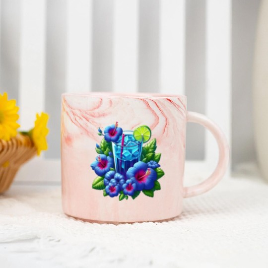 Blue hibiscus tea Marble Mugs