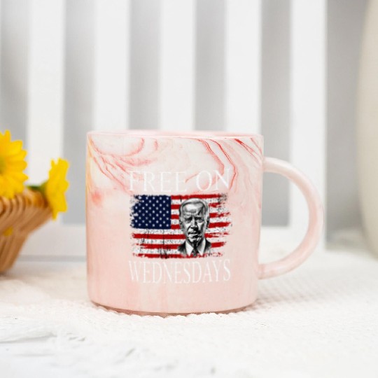 Free On Wednesdays US Flag Patriotic Joe Biden Marble Mugs