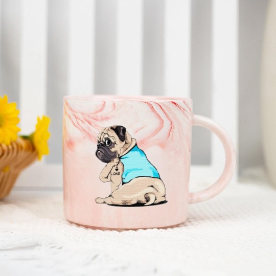 PUGS LOVE DAD Marble Mugs