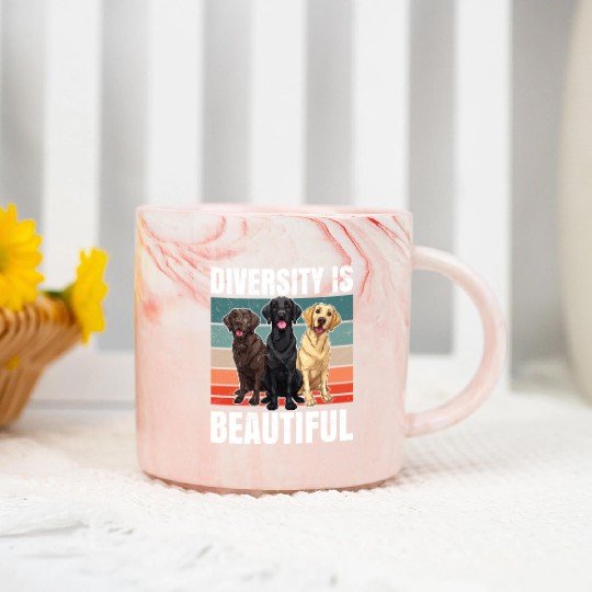 Labrador Lover DIVERSITY IS BEAUTIFUL Owner Marble Mugs