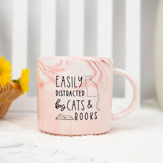 Cat Lover, Cats And Books, Book Lover Marble Mugs