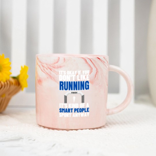 Running Is For Smart People Funny Marathon Marble Mugs