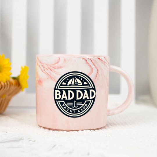Bad Dad Yacht Club Marble Mugs