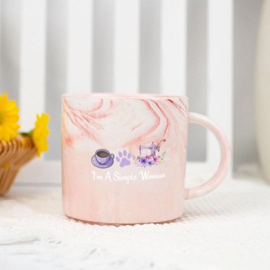 I'm A Simple Woman - Cat Lover Sewing Sewing Lover Marble Mugs