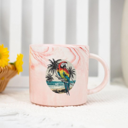 Macaw Parrot for a Bird Lover Animal Lover Marble Mugs