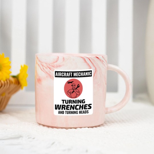 Aircraft Mechanic Aviation Maintenance Technician Marble Mugs