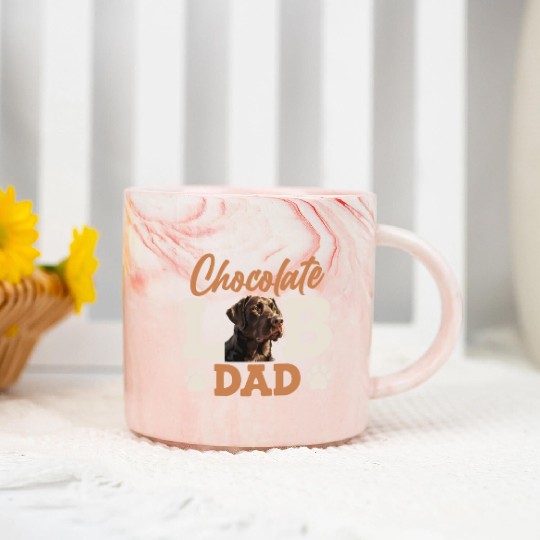 Labrador Owner CHOCOLATE LAB DAD Labrador Dog Marble Mugs
