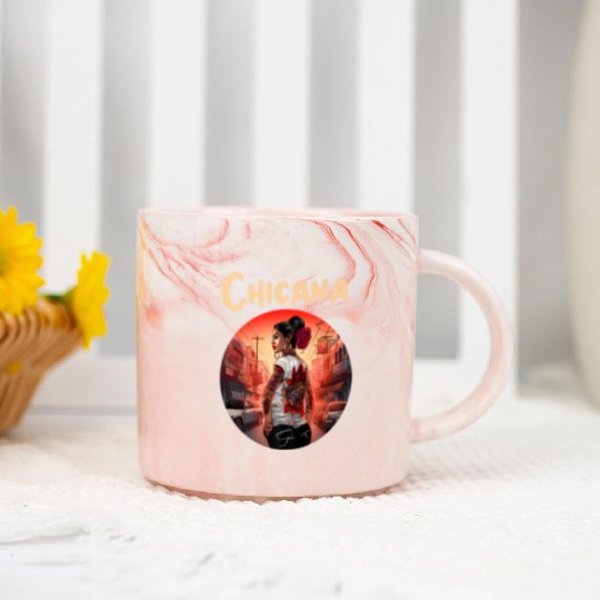 Chicana Lowrider Clothes Mexican American Marble Mugs
