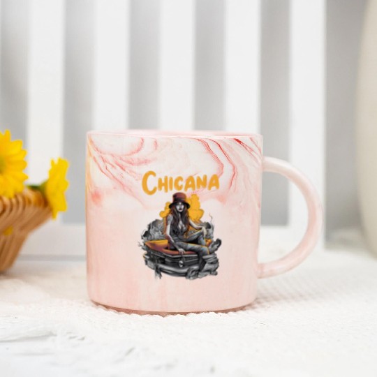 Chicana Lowrider Clothes Mexican American Marble Mugs