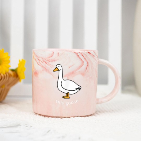 Silly Goose Cute Trendy Clothing Marble Mugs