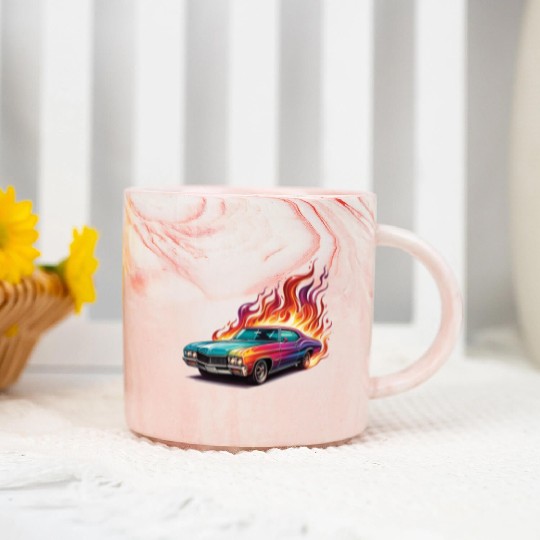 Retro American Racing Muscle Car Marble Mugs
