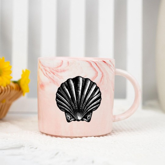 Scallop shell, symbolic of the Way of St. James Marble Mugs
