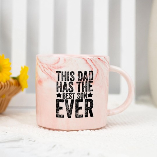 This Dad Has The Best Son Ever Father's Day Papa Marble Mugs