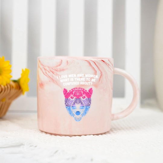 I Love Men and Women Bisexual LGBTQ Bi Pride Gay L Marble Mugs