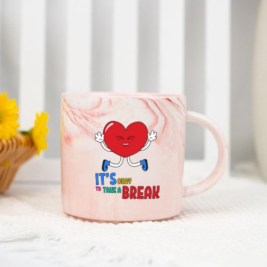 Joyful Reminder Embrace Self-Care with "It's Okay Marble Mugs