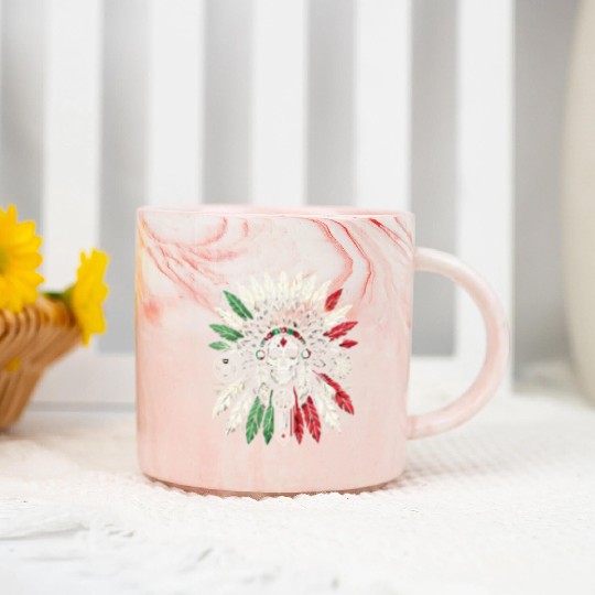 Aztec Warrior Indigenous Mexican Aztec Jaguar Marble Mugs