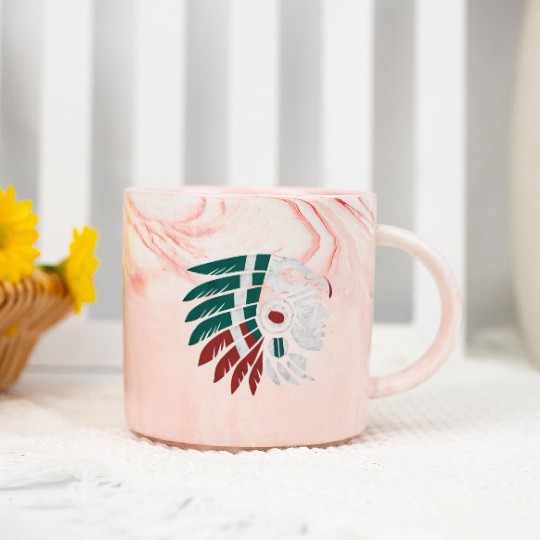 Aztec Warrior Indigenous Mexican Aztec Jaguar Marble Mugs