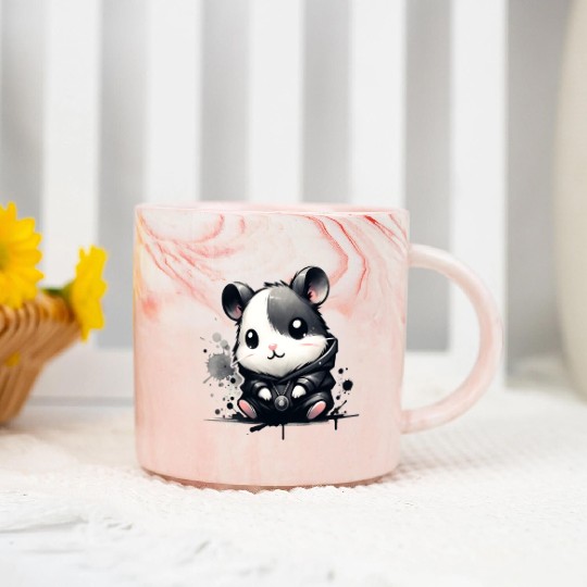 Charcoal Hip Hop Hamster Marble Mugs