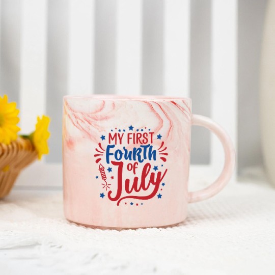 My First Fourth of July Independence Day America Marble Mugs