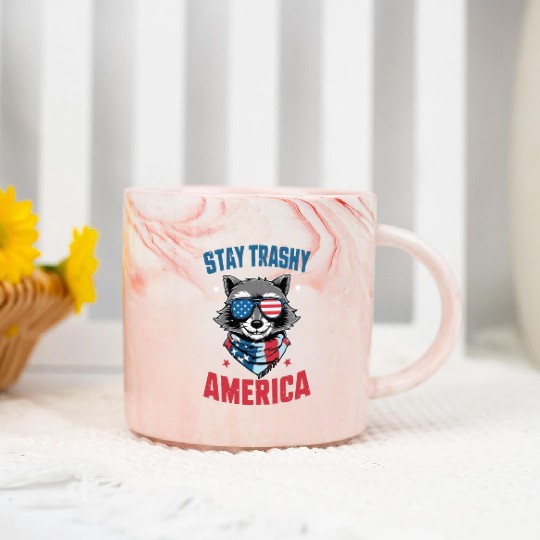 Stay Trashy America Take America Back 4Th Of July Marble Mugs