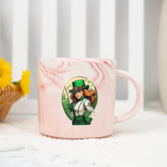 St. Patrick's Day Shamrock St Paddy's Day Fencing Marble Mugs