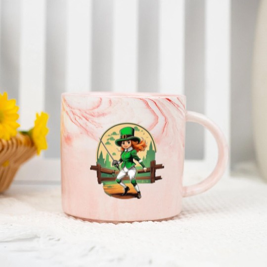 St. Patrick's Day Shamrock St Paddy's Day Fencing Marble Mugs