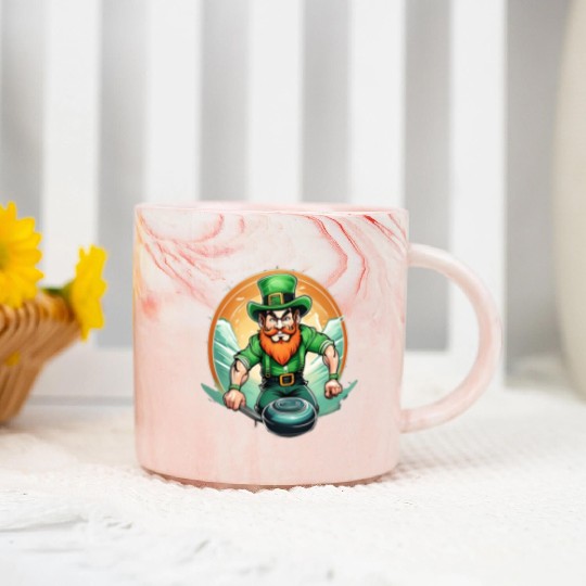St. Patrick's Day Shamrock St Paddy's Day Curling Marble Mugs