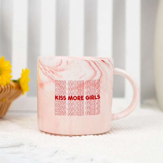 Kiss More Girls Lesbian Pride LGBTQ More Girls Marble Mugs