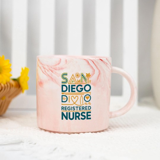 San Diego Registered Nurse Graphic Design Marble Mugs
