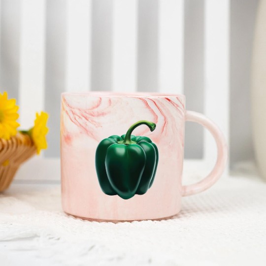Green Bell Pepper Marble Mugs