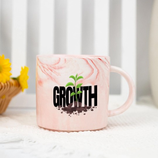 Growth Typography Design Marble Mugs